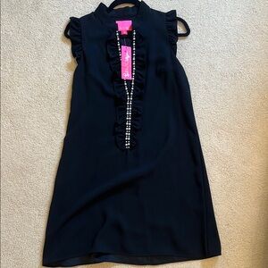 NWT Lilly Pulitzer Black Dress with Pearl Detail